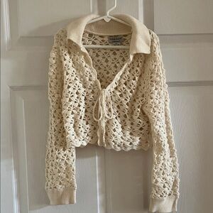Guess Cream Crochet Cardigan